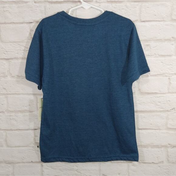 O Lucky Brand Blue Green Tropical Leaf Print Graphic Short Sleeve T-Shirt NWT 6 - Picture 3 of 7